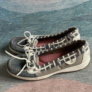 Sperry Nautical Gray Moccasin-Style Boat Shoes with Rawhide Laces